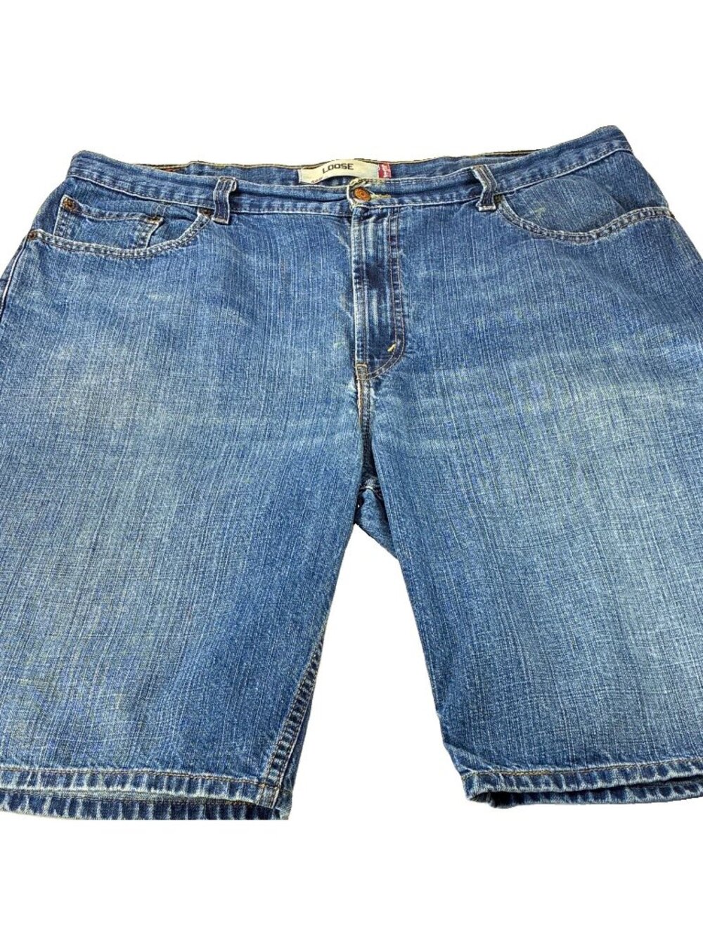 Levis 569 Mens W40 Loose Fit Blue Medium Wash Denim Shorts 100 Cotton 12 Inseam